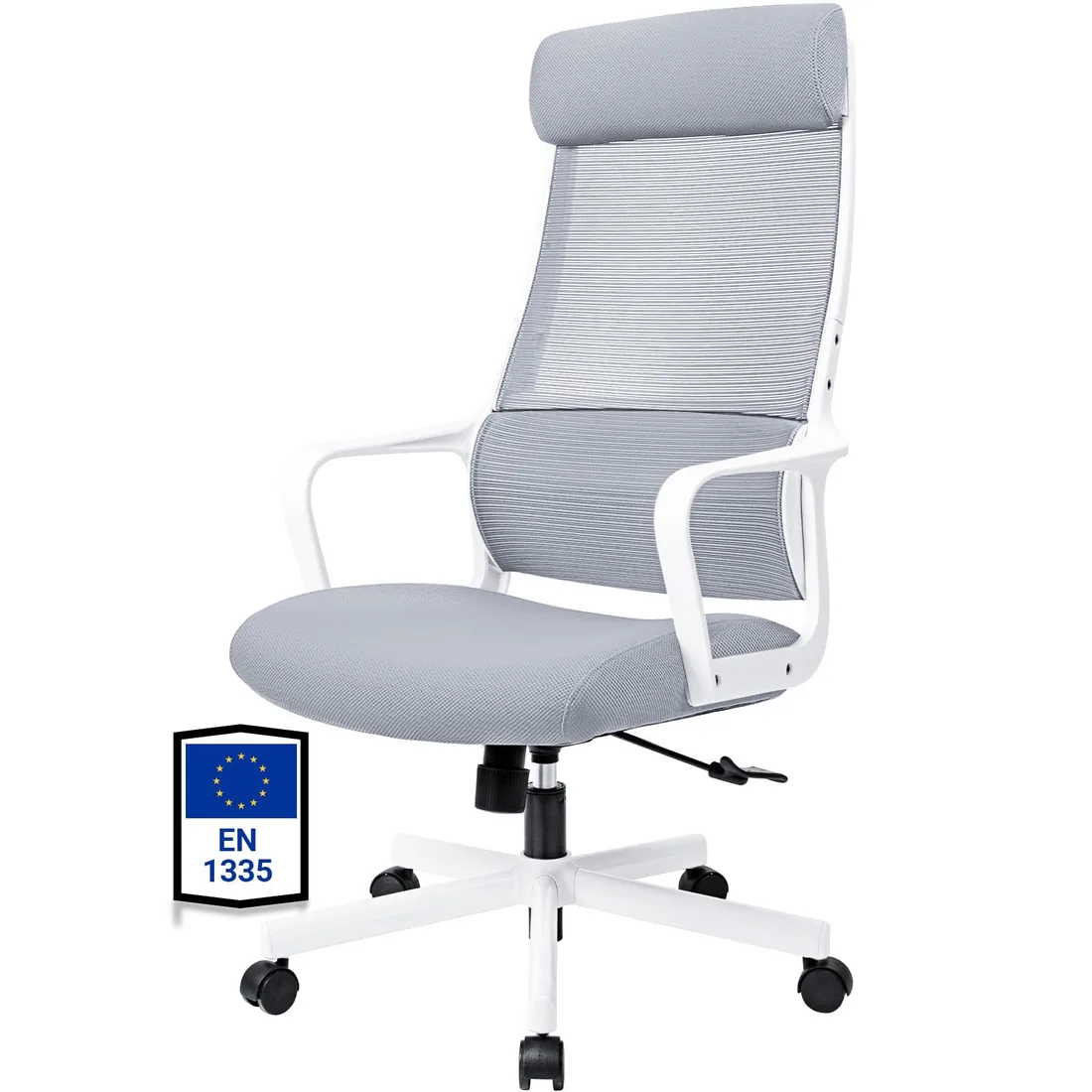 MELOKEA F007 Silla de Oficina Ergonómica de Malla, Altura de Asiento 48-58 cm